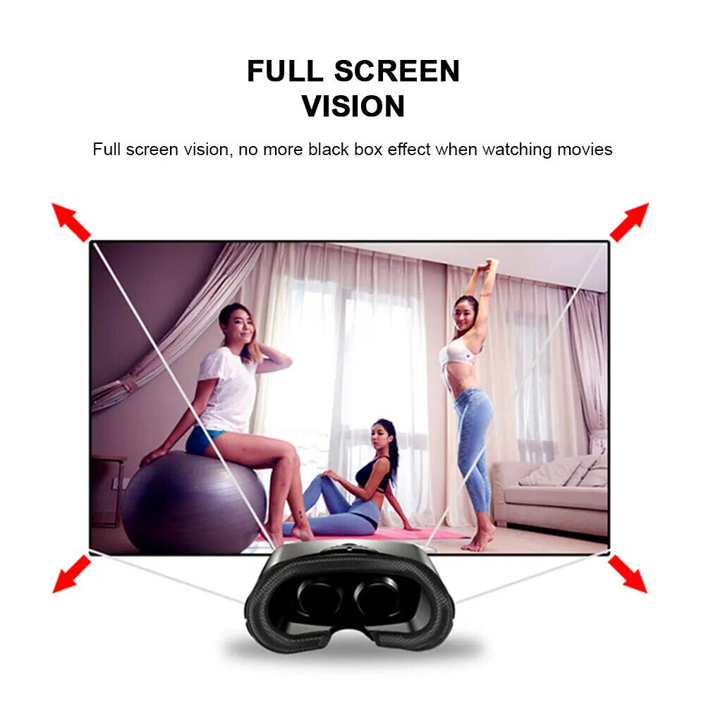 3D SMART VR HEADSET HELMET for SMART PHONE with BINOCULARS LENSES MOVIES GAMES