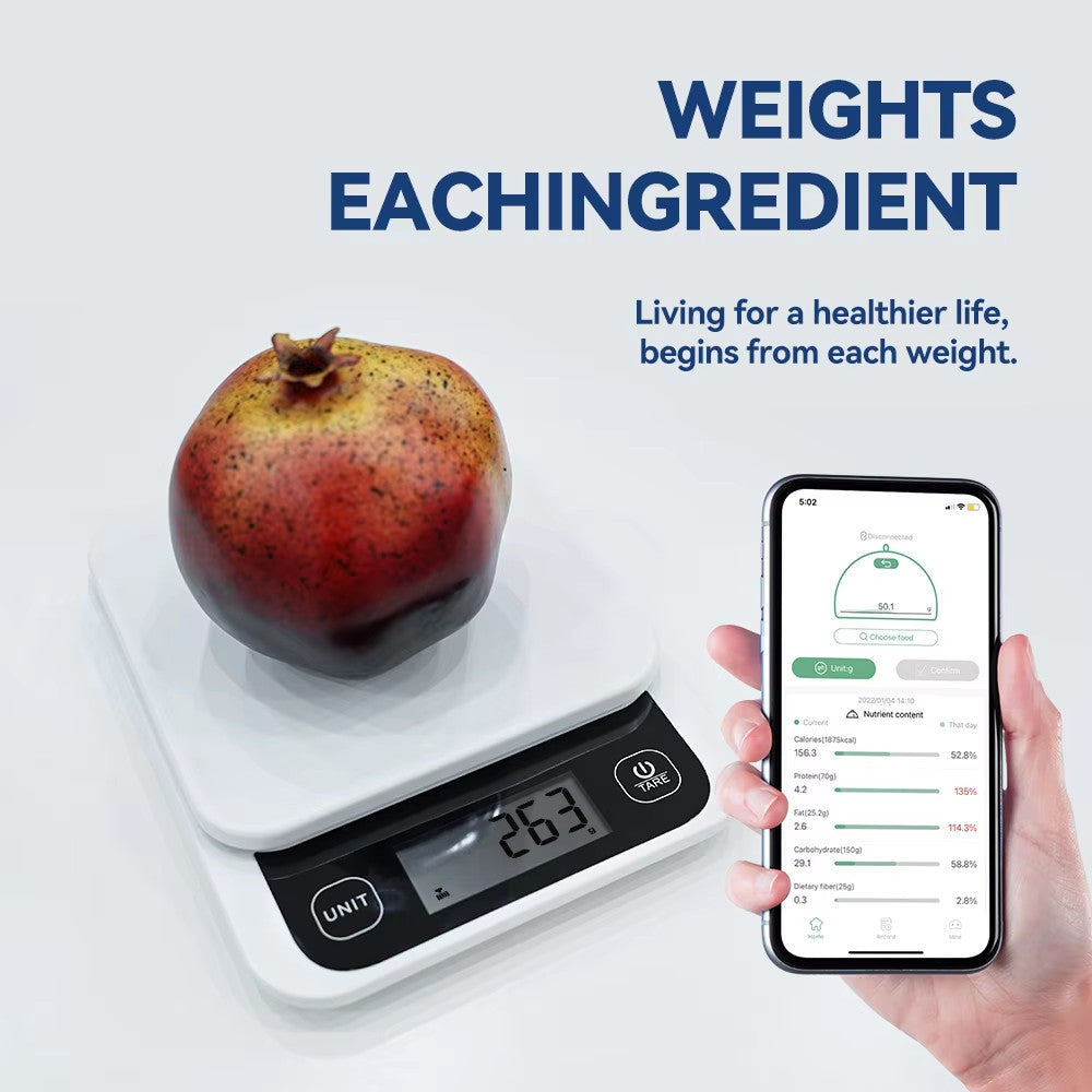 Smart Food Calorie Scale LCD Digital Display with Nutrition App