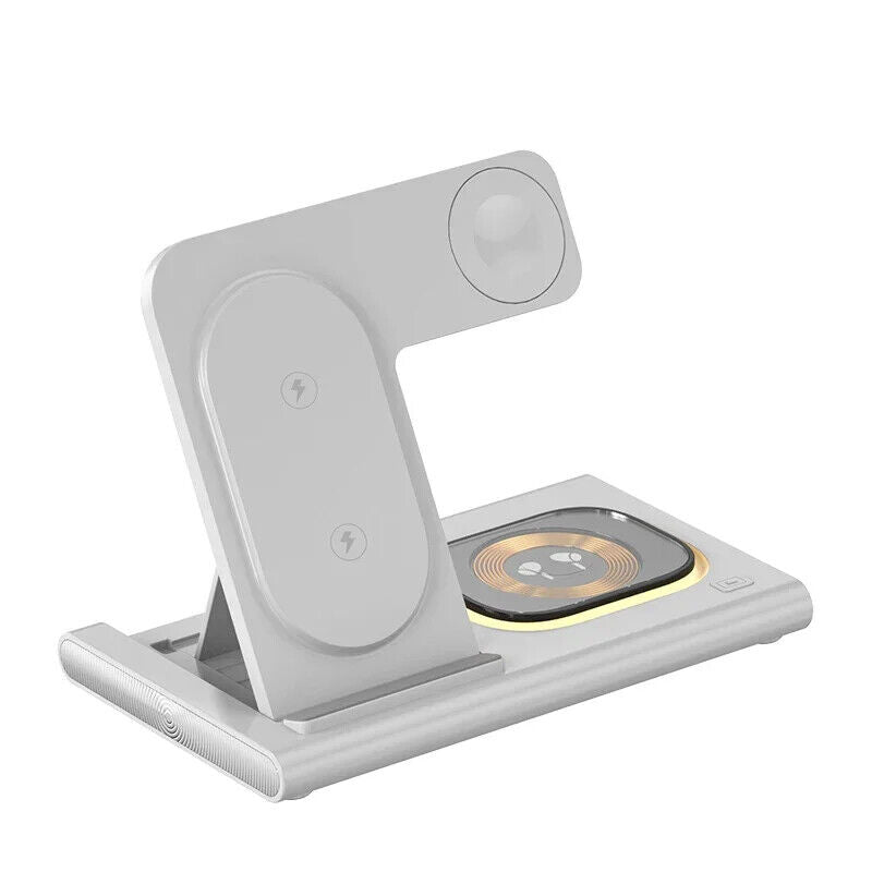 3 in 1 Wireless Fast Charger Stand LED Light Foldable for Samsung