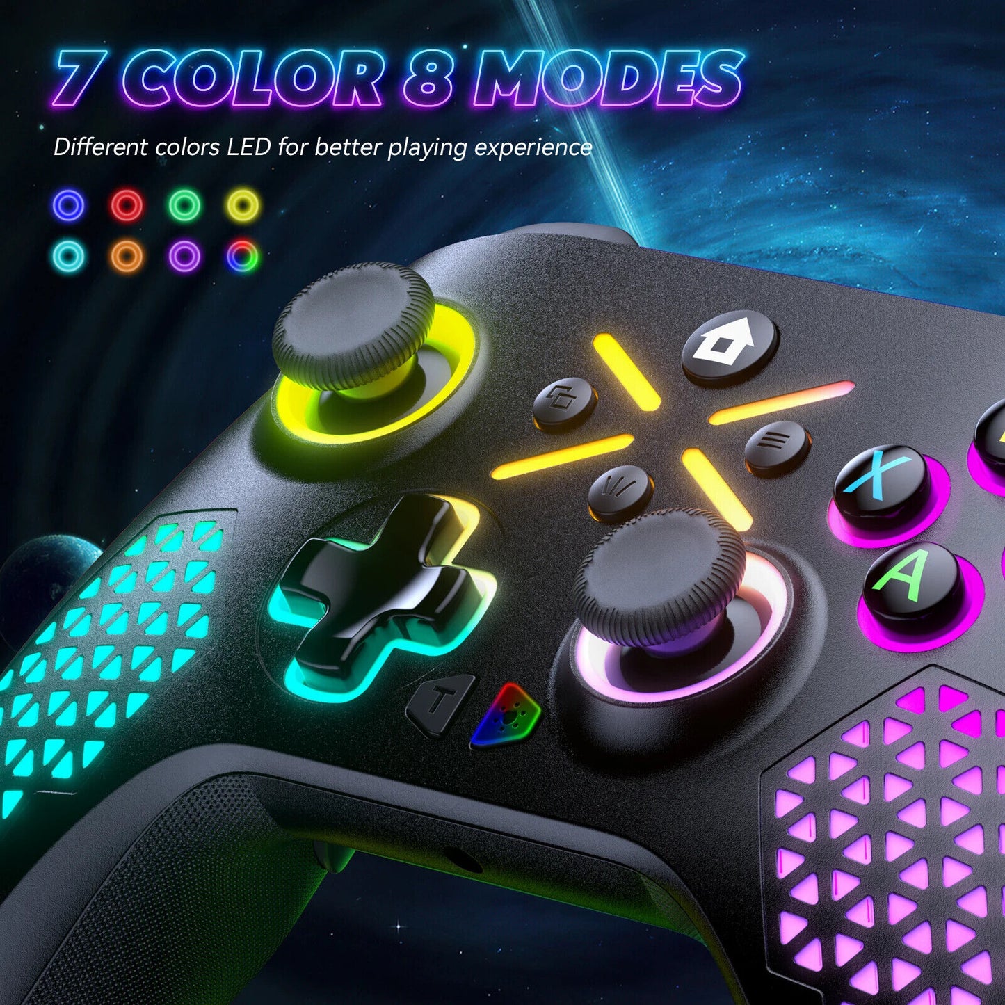 Wireless Gamepad Controller for Xbox One, RGB, Dual Vibration with Six Axis