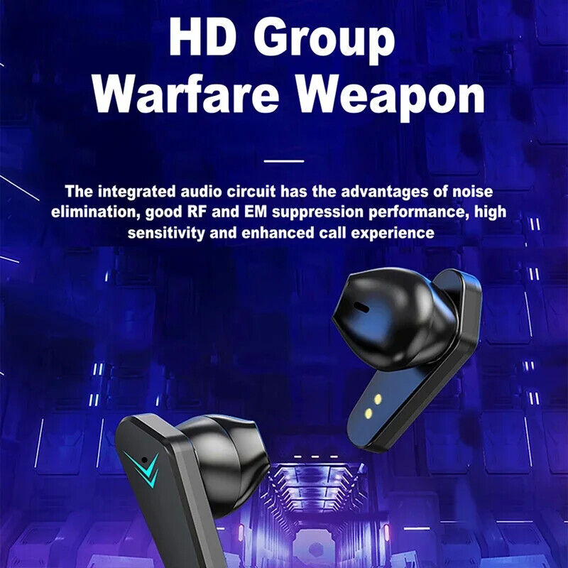 WIRELESS EARBUDS EARPHONE LED DISPLAY HIFI MUSIC STEREO SURROUND BASS GAMING