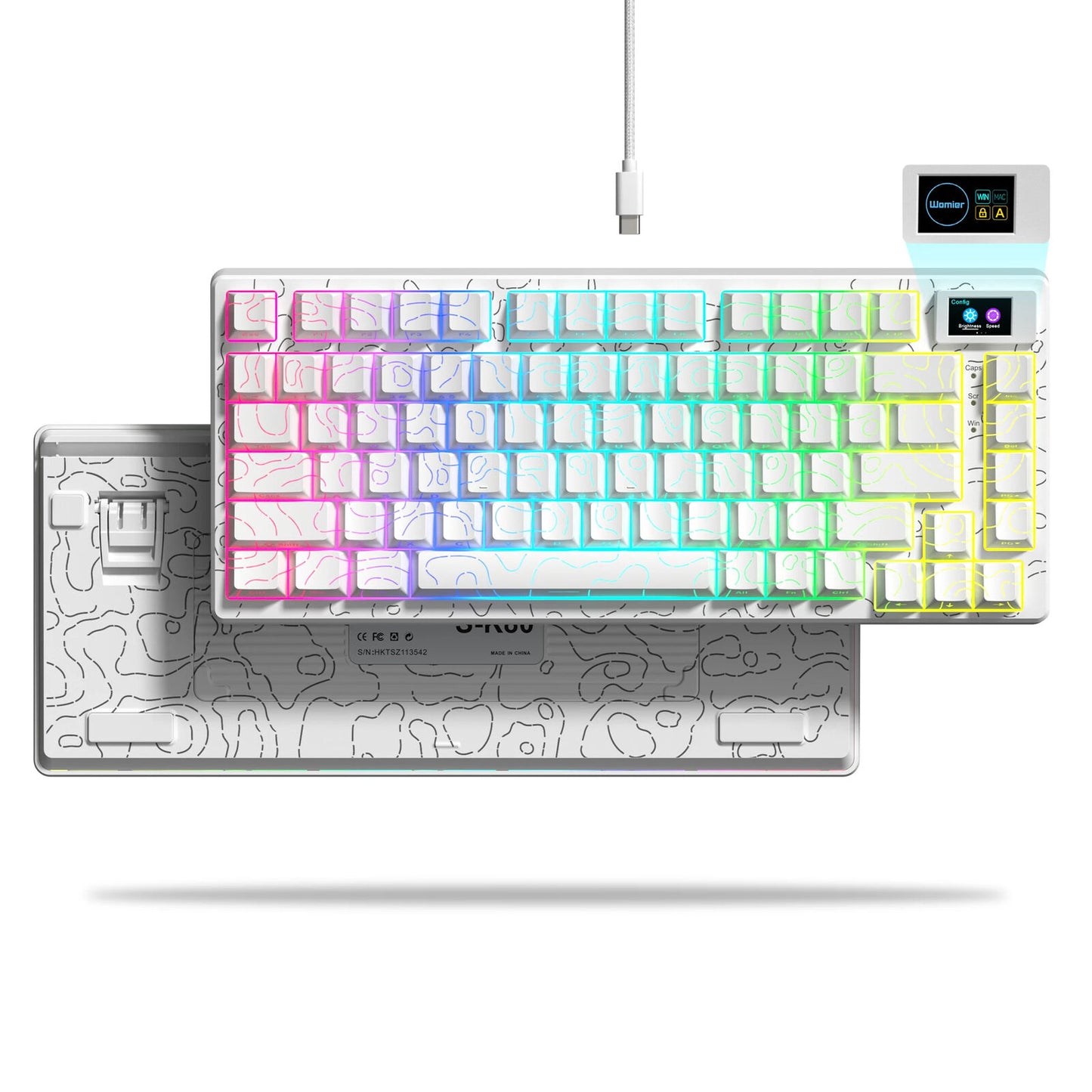 WIRED MECHANICAL GAMING KEYBOARD 81 Keys OLED DISPLAY KEY HOT SWAP Attack Shark