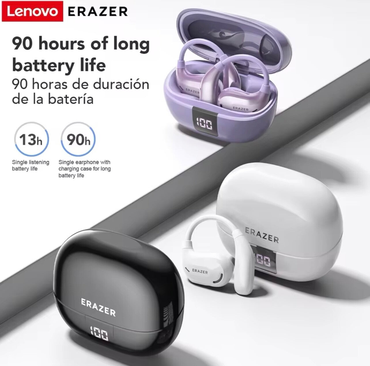Bluetooth Earphone AI Translator ASMR Headset DIY APP 13H Display Earbuds