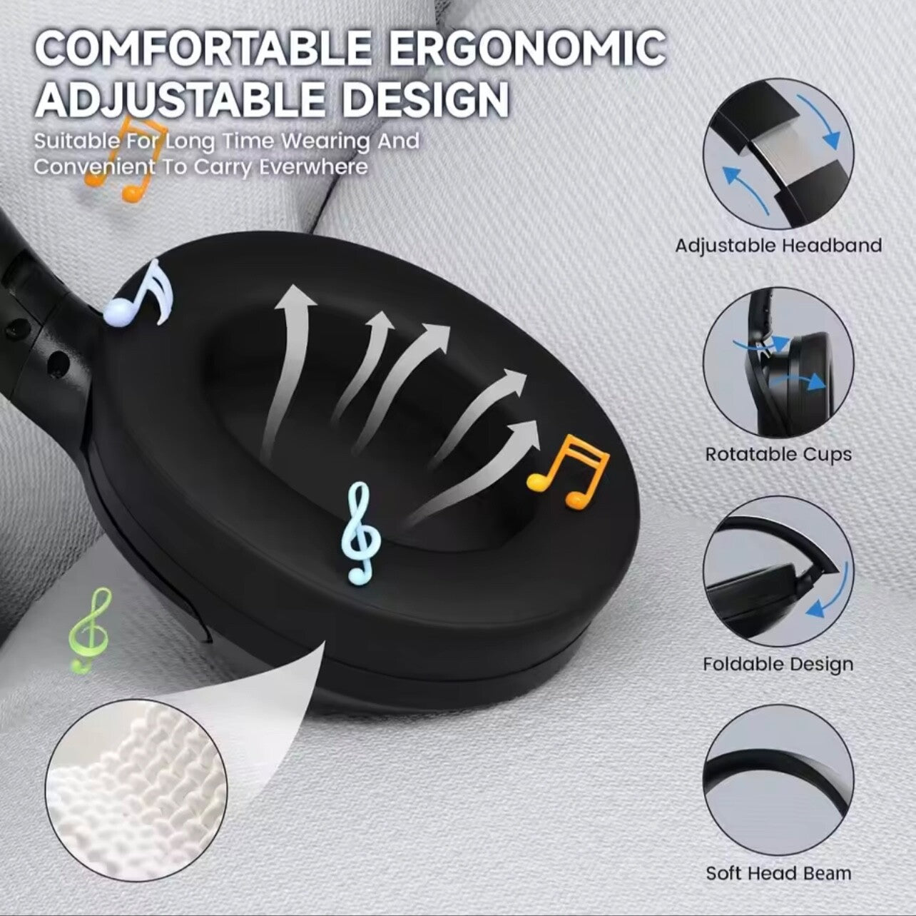 ATTACK SHARK G300 Wireless Gaming Headset BT 5.3 HD Sound Foldable Mic ANC