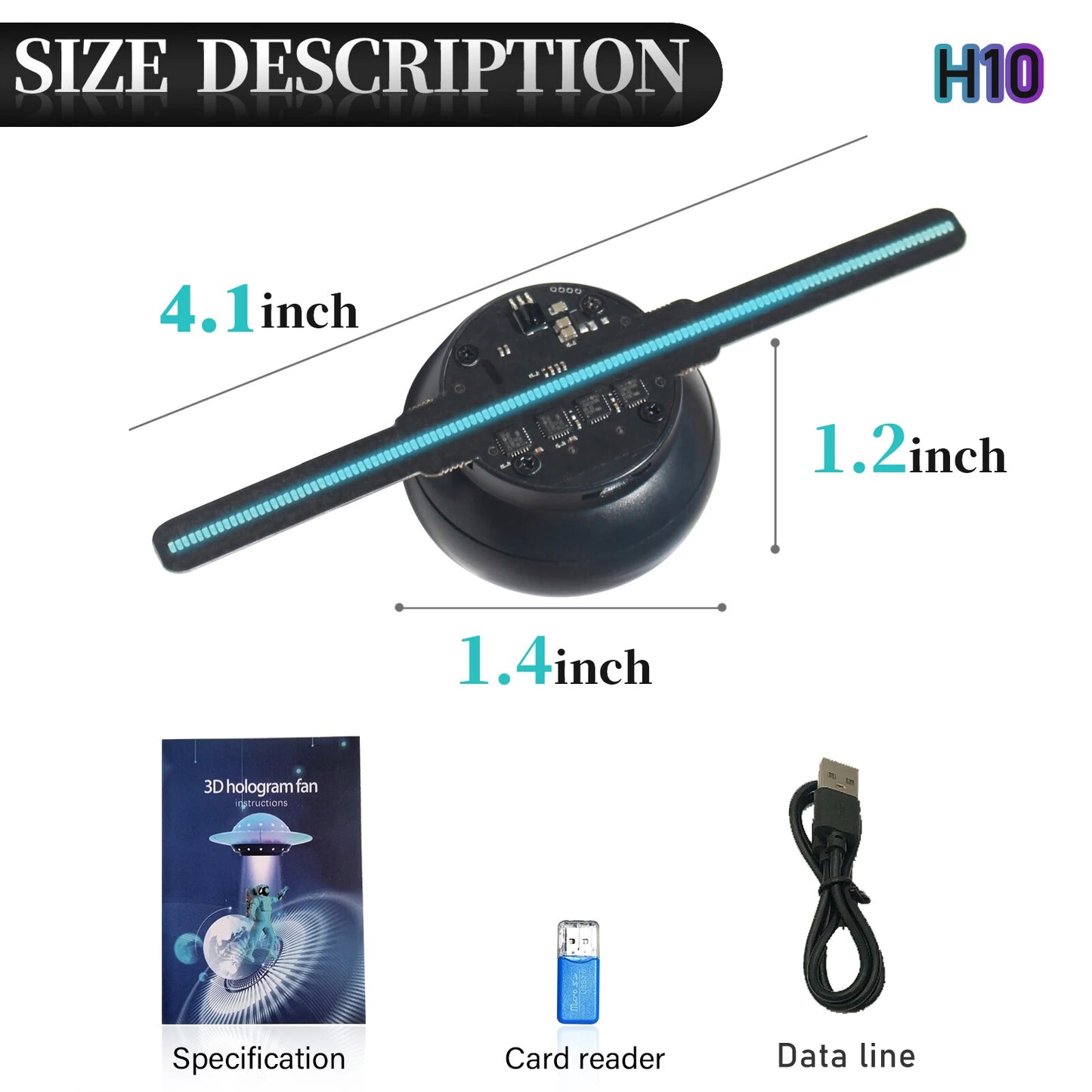 3D Hologram Fan 224 LED 10 - 20 cm WiFi Advertising Player Holographic Projector