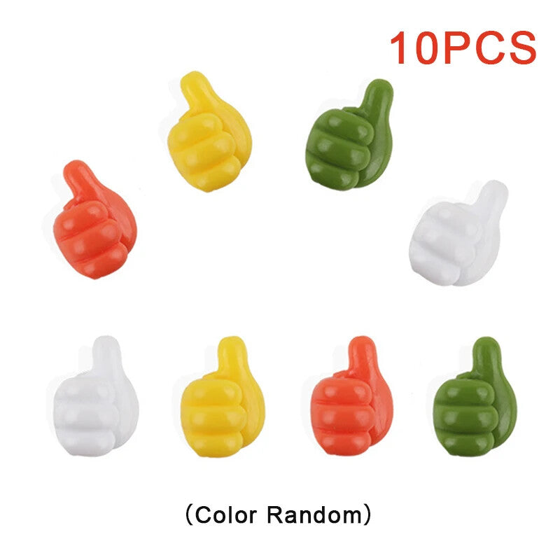 5/10/20Pc Silicone Thumb Wall Hooks – Cable Clips, Wire Organizer, Adhesive Desk