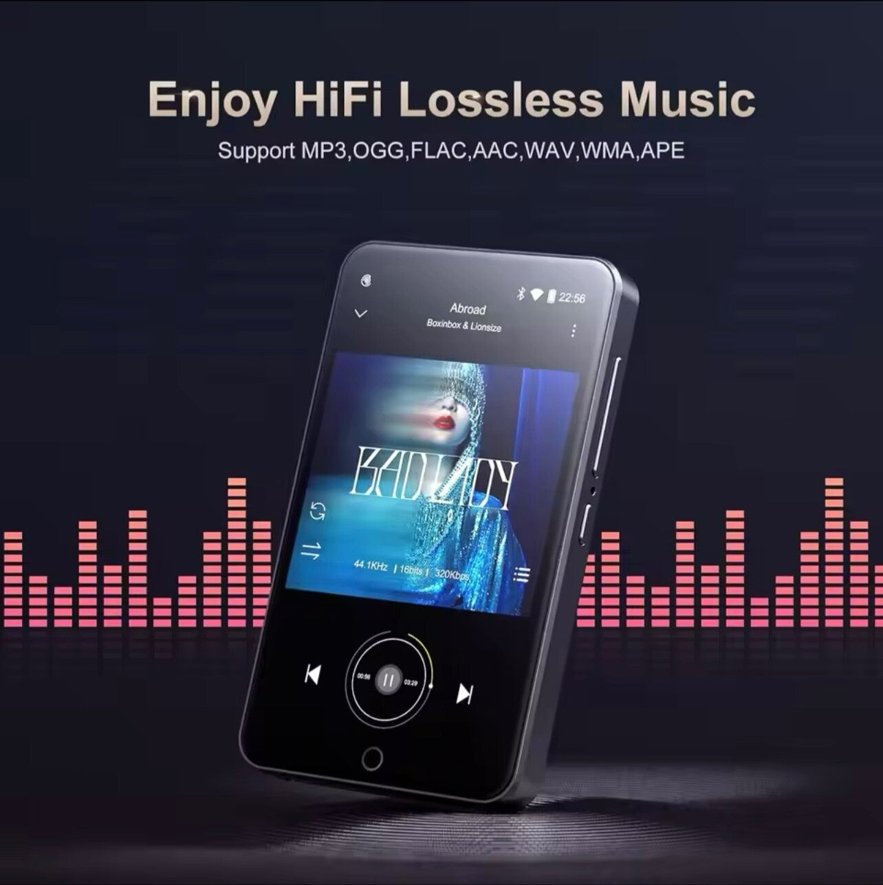 4β WiFi MP3 MP4 Player Bluetooth 5.0 HiFi Touch FM 1080P Speaker 16GB