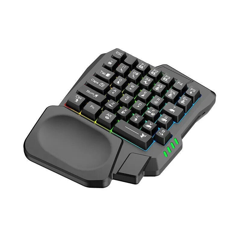 Wired Gaming Keyboard Single Hand 35 Keys RGB Backlight Anti-Ghosting