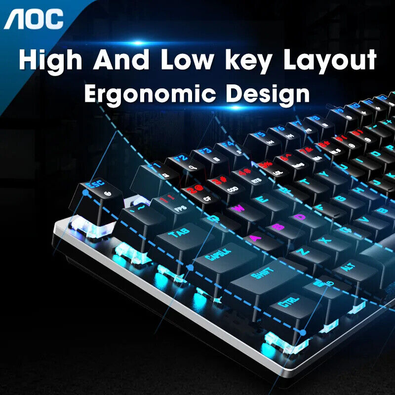 WIRED MECHANICAL KEYBOARD104 FULL KEYS METAL PANEL RGB CUSTOMIZABLE BACKLIGHT