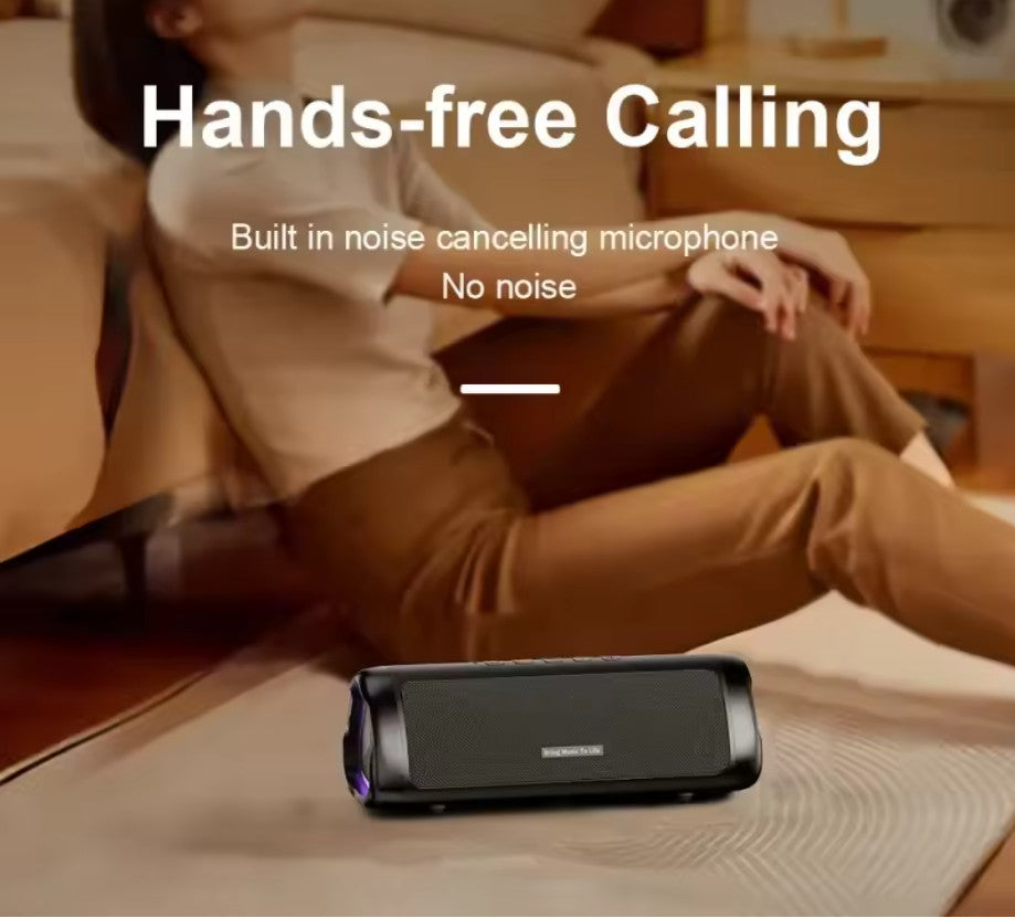 Portable Bluetooth Boombox – Waterproof, APP Control, Deep Bass