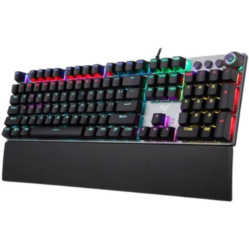 Wired Mechanical Keyboard 104 keys Blue Switch, 22 Mixed Backlight Design