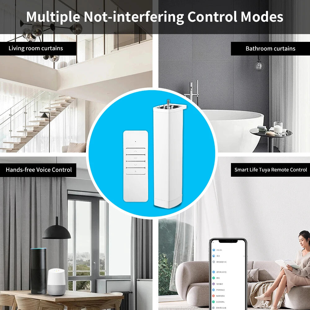 Smart Wireless Automatic Home Curtain Opener Works with Alexa Google Assistant