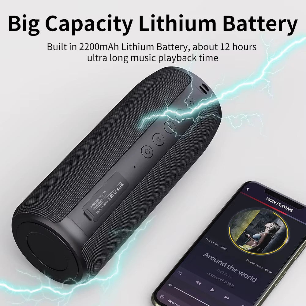PORTABLE BLUETOOTH SPEAKER HEAVY BASS STEREO 3D SURROUND AUX MICRO CARD USB MIC