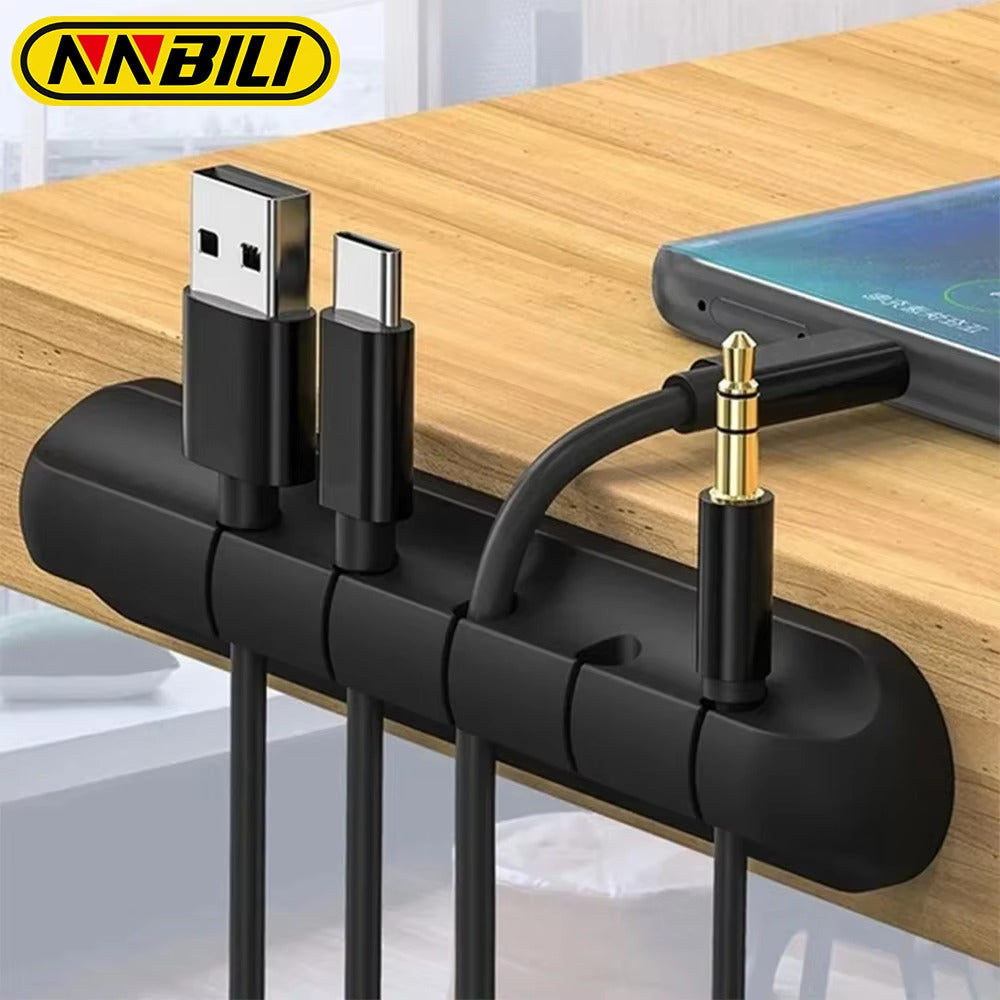Silicone USB Cable Organizer – Cable Winder, Desktop Tidy, Wire Management Clips