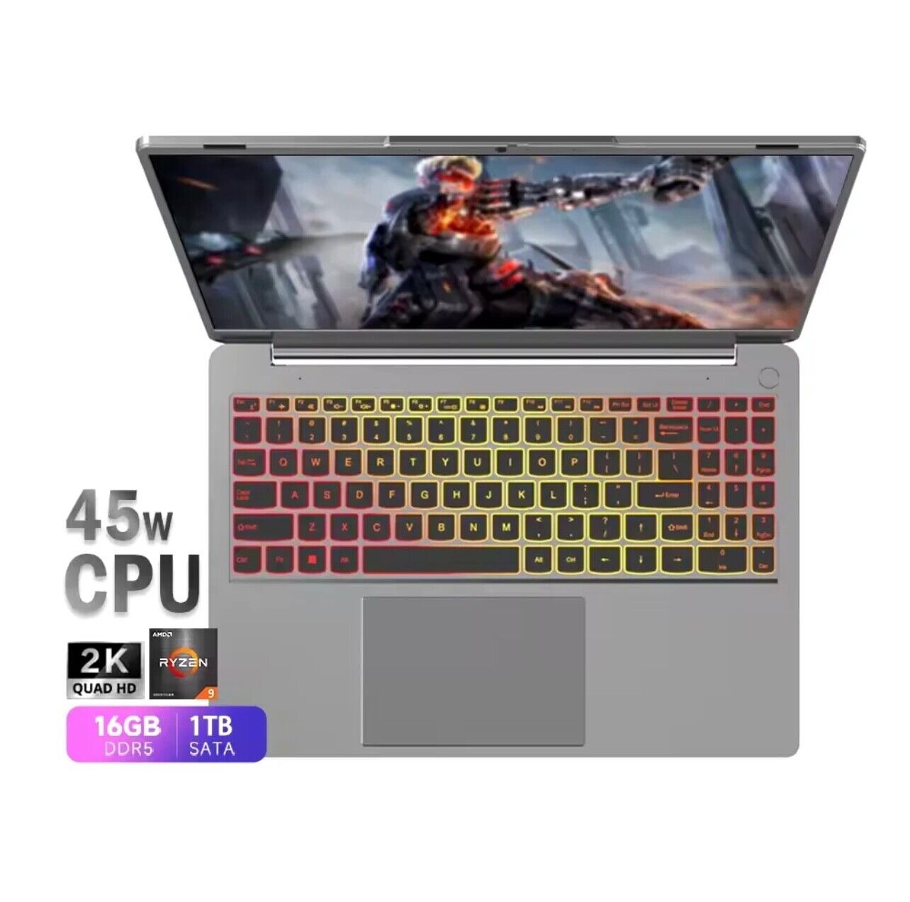 ZeeTec 15.6” POWERFUL SLIM GAMING LAPTOP COMPUTER AMD RYZEN 9 6900HX 16GB 512GB