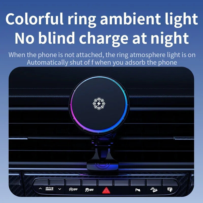 MAGNETIC WIRELESS CAR CHARGER MOUNT PHONE HOLDER FAST For APPLE IPHONE COOLING
