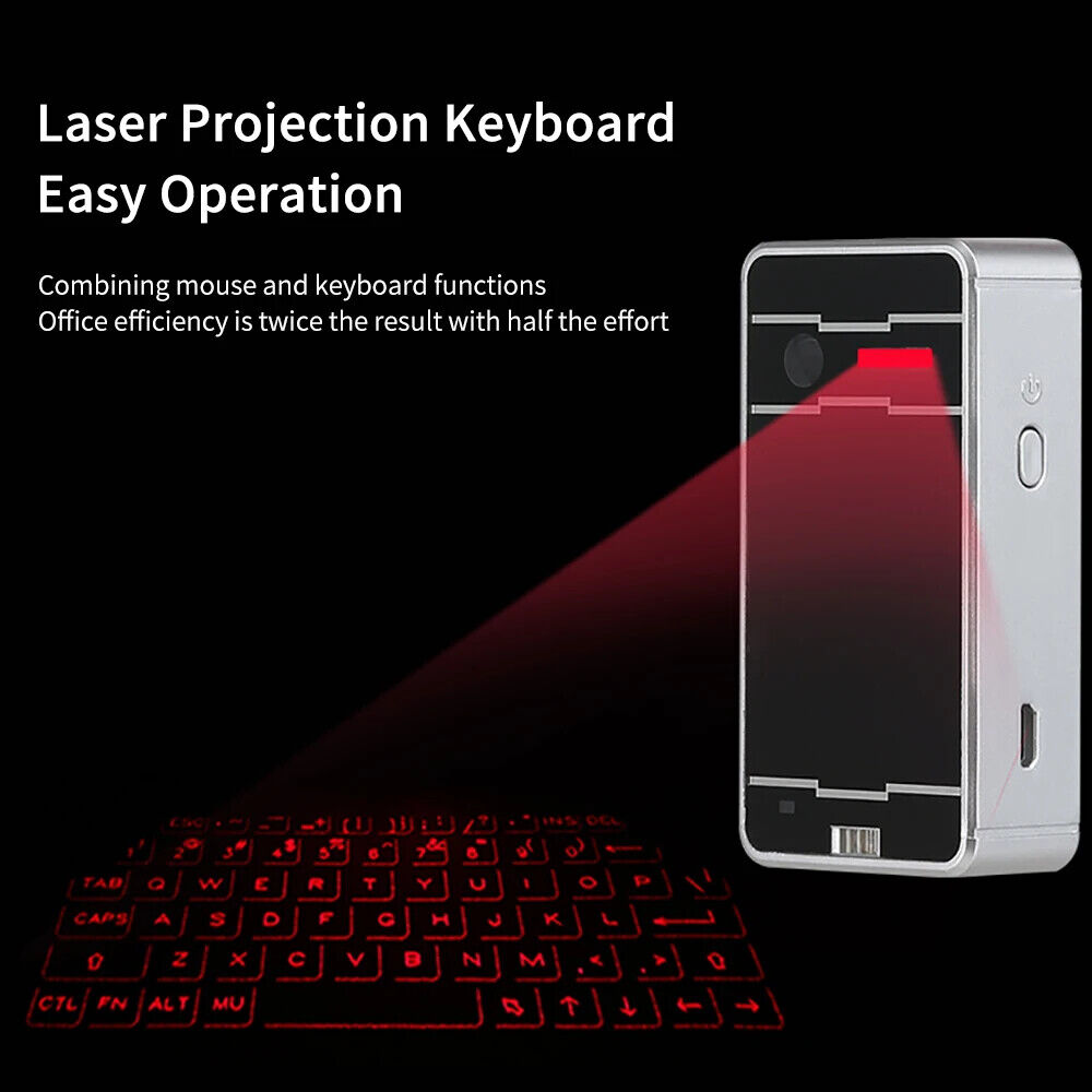 BLUETOOTH VIRTUAL LASER KEYBOARD PROJECTION for COMPUTER MOBILE PHONE