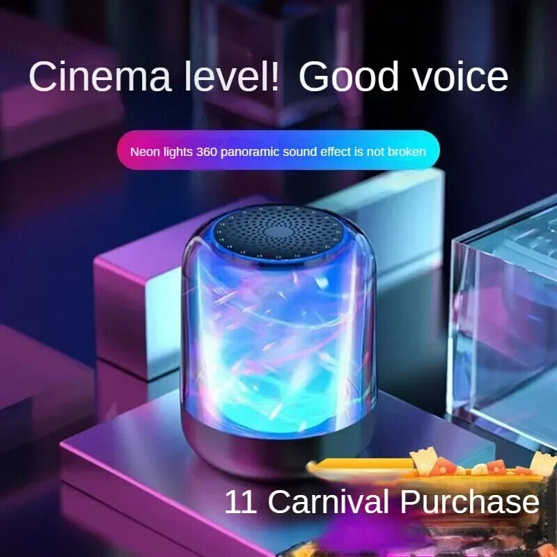 AI Smart Wireless Speaker Stereo Surround Subwoofer Breathing Lamp Light Effect
