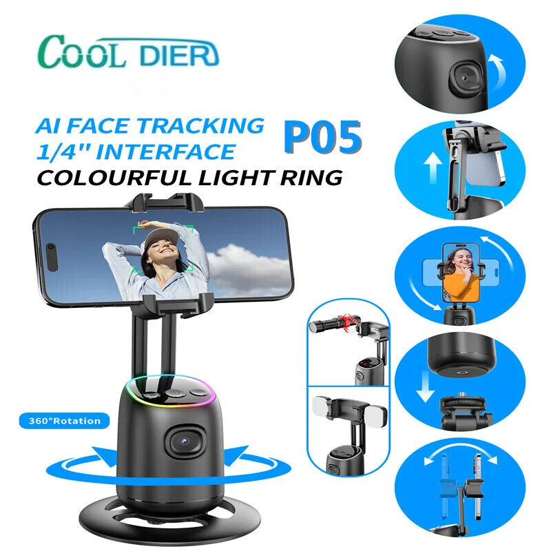 AI 360° Gimbal Stabilizer Selfie Stick Face Tracking Tripod for Mobile Phone