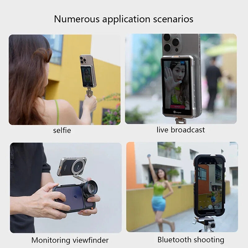 Wireless Magnetic Monitor Screen Smartphone Rear Camera Selfie Vlog Live Stream