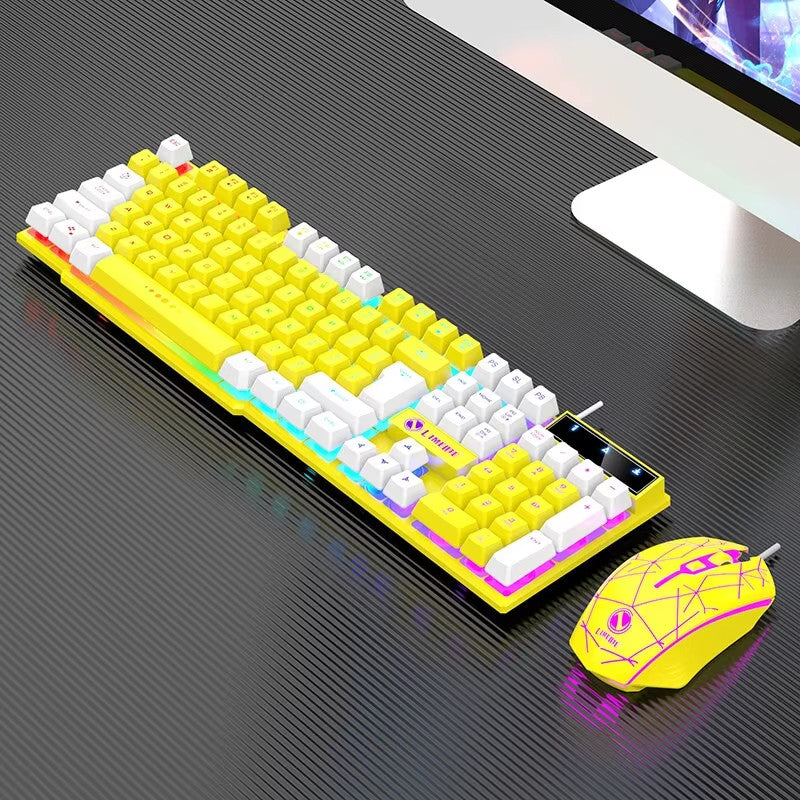 Wired Mechanical Keyboard & Mouse Combo β USB, RGB Backlit, PC & Laptop Gaming S