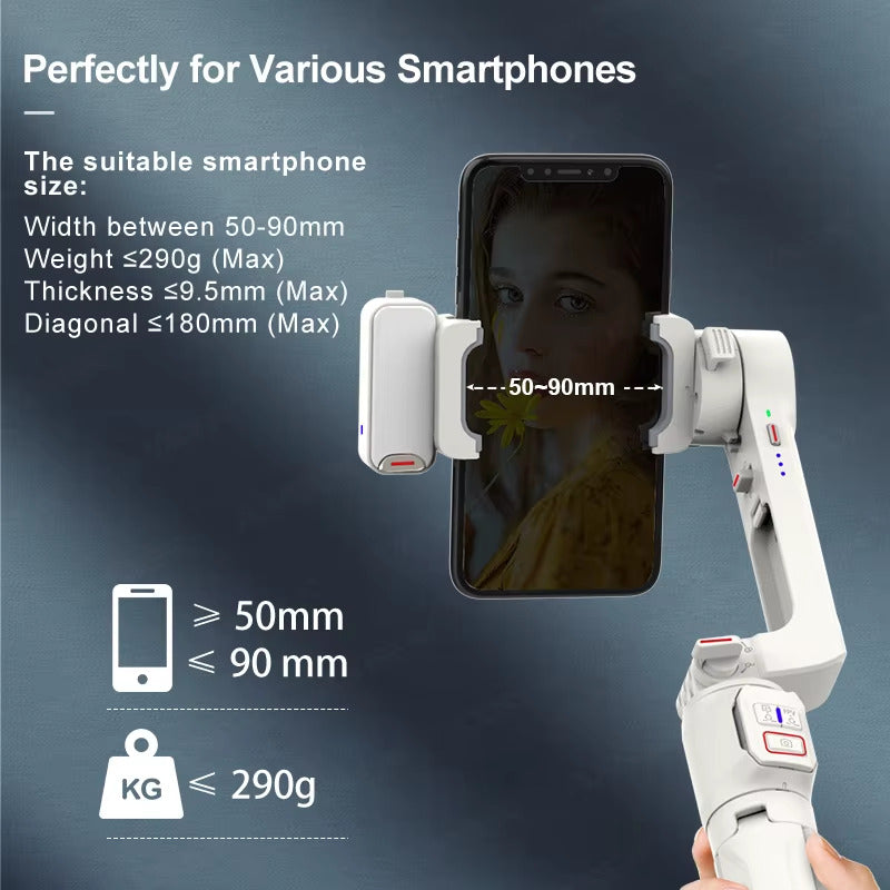 GIMBAL STABILIZER for SMART Phone MOBILE TRIPOD SELFIE STICK LIGHT EXTENSION