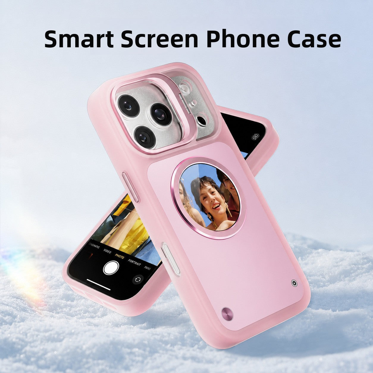 Smart secondary screen iPhone case selfie DIY wallpaper