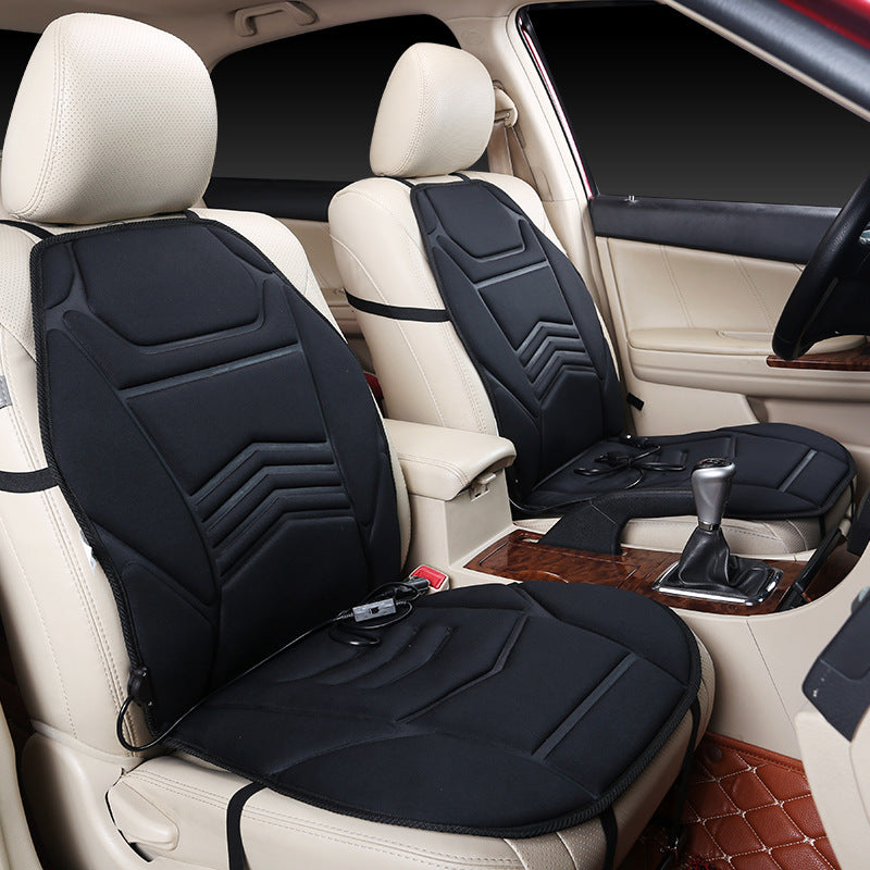 Heated Car Seat Cushion with Adjustable Temperature Control and Secure Fit. Ideal for providing warmth and comfort in vehicles during cold weather.