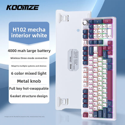 Koman 102 Mechanical Keyboard with Wireless Bluetooth Three-Mode Customization for Gaming and Office