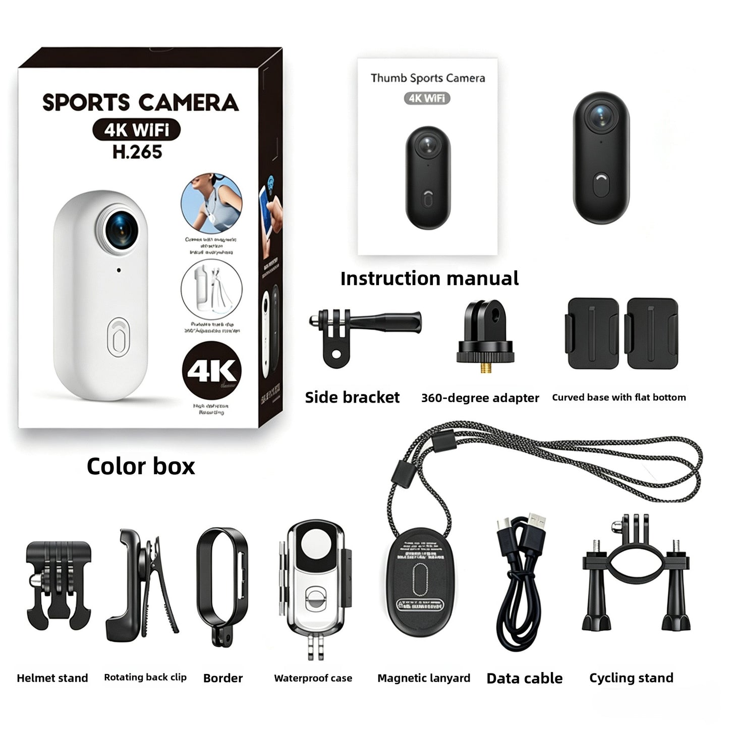Wireless WiFi Action Camera with Magnetic Clip