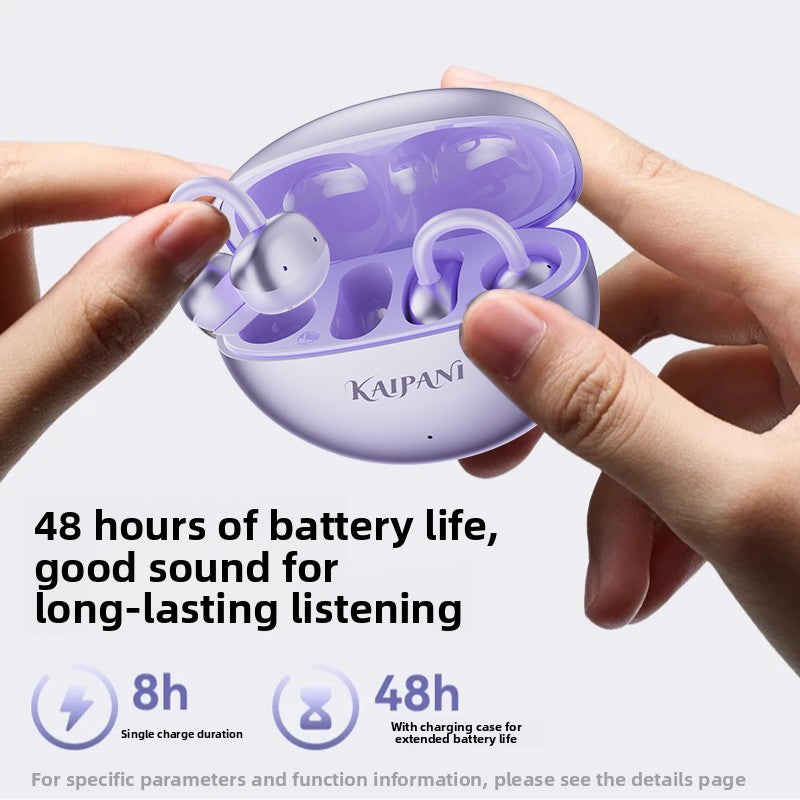 Bluetooth Ear Clip Headphones with decoration buckle
