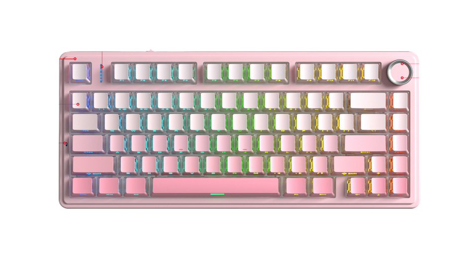 Aula F75 Custom Mechanical Keyboard Gasket Structure Hot-Swappable RGB Backlight