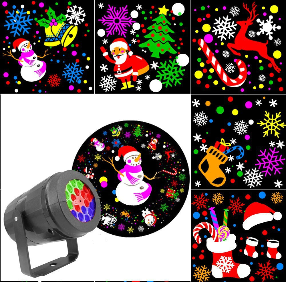 Christmas projection lamp Atmosperic Lighting Rotating Laser Effect 16 Patterns