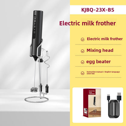 Rechargeable Handheld Electric Mixer with Interchangeable heads for mixing, frothing, and blending tasks