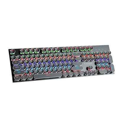 T-Wolf T75 Punk Retro Mechanical Keyboard with Round Keycaps
