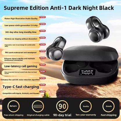 Clip-On Bluetooth Headphones Bone Conduction Advanced Sound