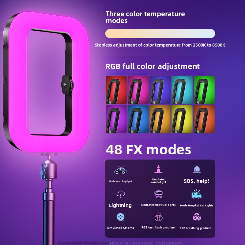 Portable Ring Fill Light with Adjustable Colors