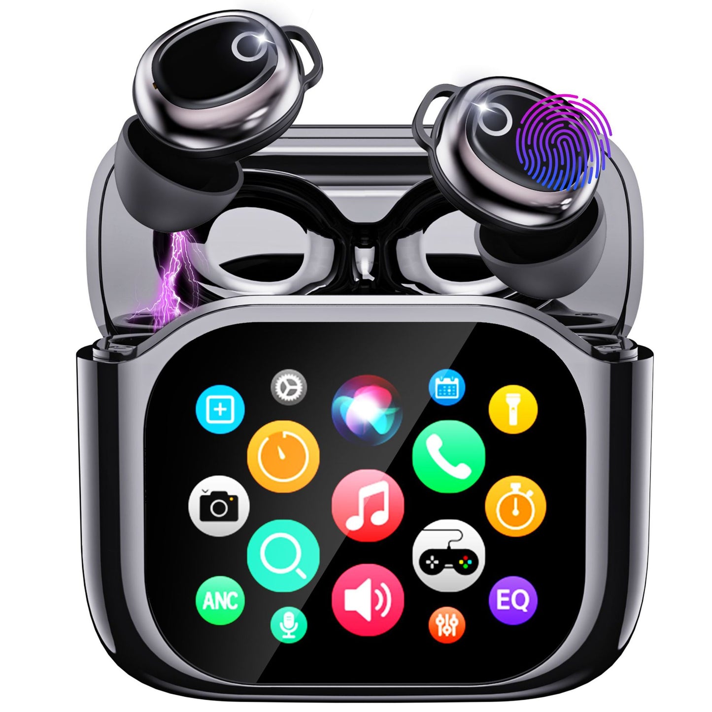 Bluetooth earphones with digital display screen smart features