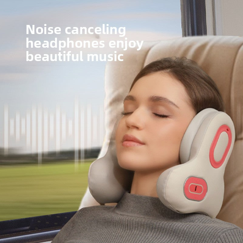 Battery Powered Neck Shoulder Massager, Noise Reduction, Heating & Vibration, Red Light Therapy, Bluetooth Connectivity - Allows wireless control & Music via Bluetooth-enabled devices, Portable & Ergonomic