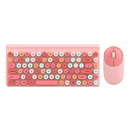 Wireless Retro Keyboard and Mouse Set for a Vintage Touch - ZeeTec Store
