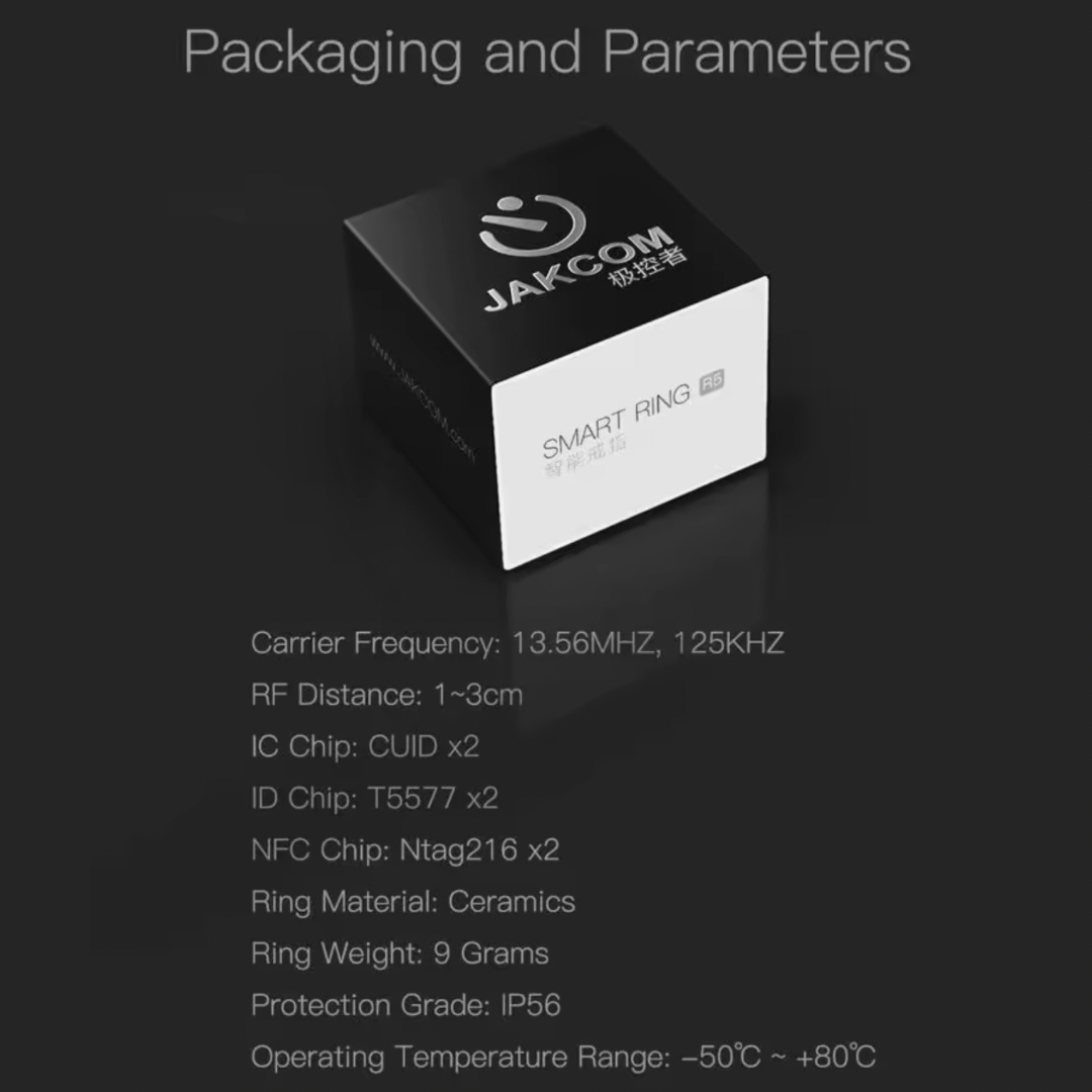Jakcom R5 Smart NFC Ring Payments Access - Comes with Card Reader