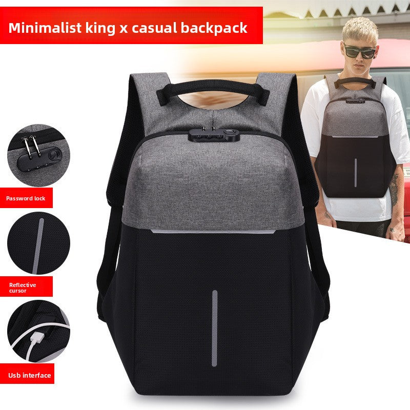 USB charger backpack with safety night Reflective strips