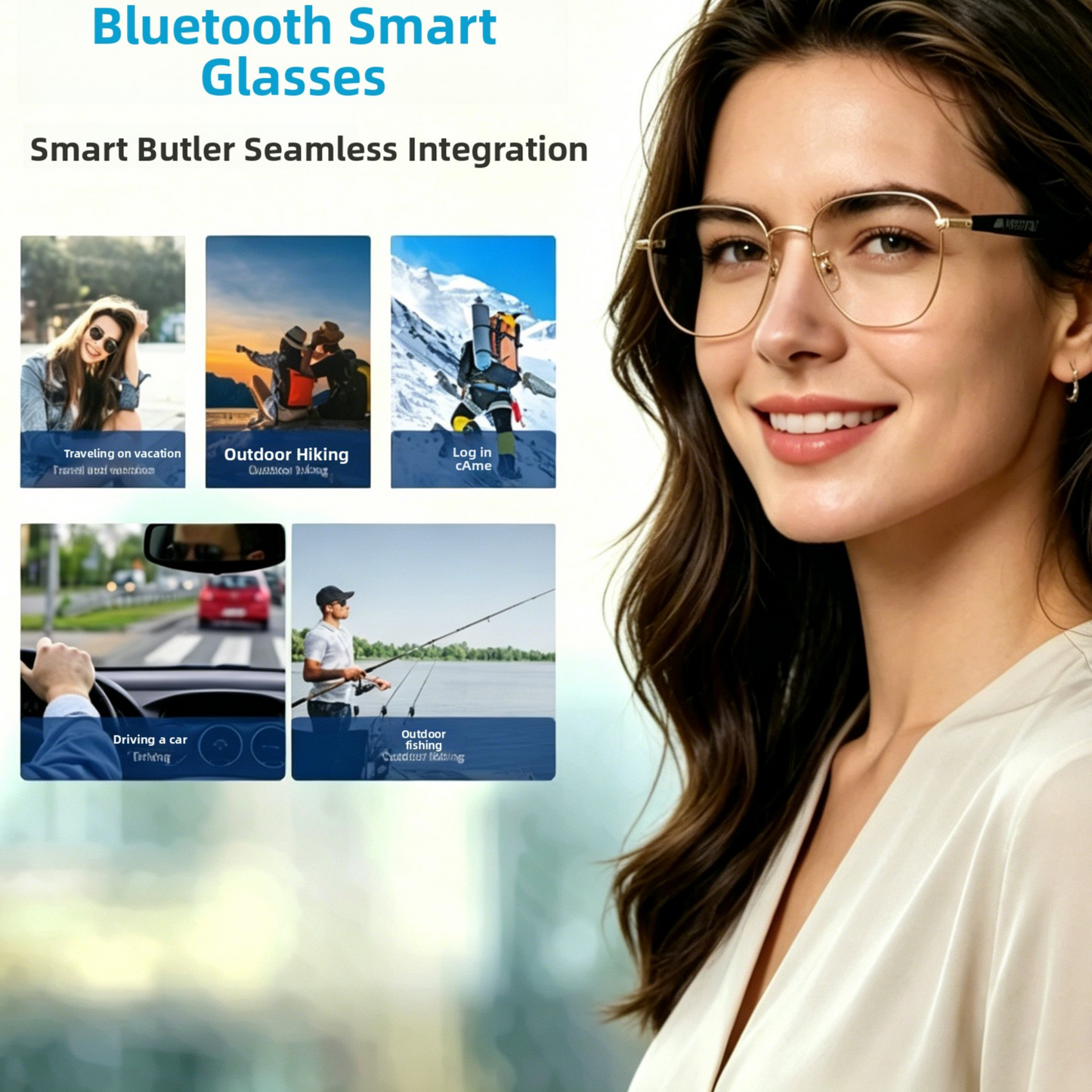 Smart Wearable Audio Glasses UV Protection AI Translation