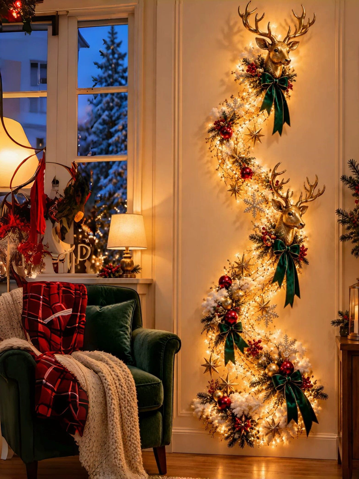 Christmas Themed LED Wall Night Light Wall Mount Festive Design