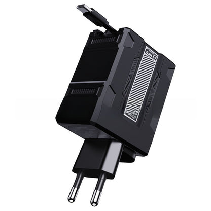 GaN Fast Charger with Retractable Cable for Apple & Android