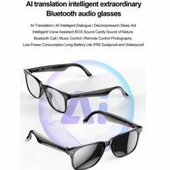 Smart Translator Glasses, Real-Time AI Voice & Text Translation, Multi-Language, Ultra-Light & Comfortable Weighs only 25g, Long-Lasting Battery - Equipped with dual 85mAh batteries (170mAh total), AI Smart Features, Smart Sensors & Controls