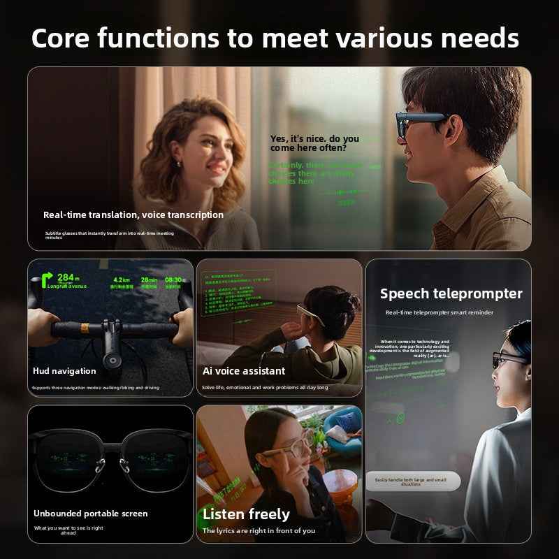 MYUV AR Smart Glasses Text Lens Display  Speech Teleprompter Real-Time Translation