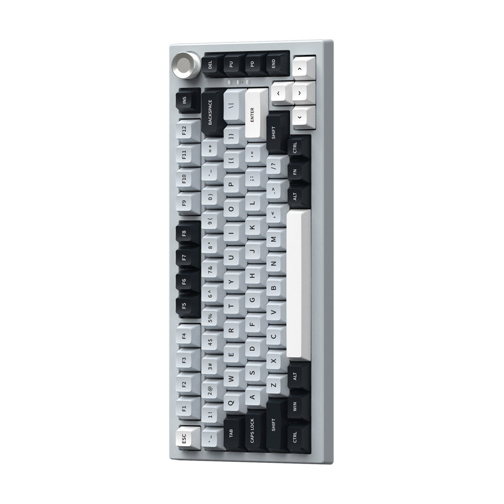 JP K81 Triple Mode RGB Side-Engraved PBT Mechanical Keyboard. Dynamic RGB backlighting with multiple effects enhances the aesthetic and gaming atmosphere