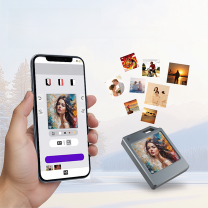 Customizable E-Ink Photo Keychain with Tracking