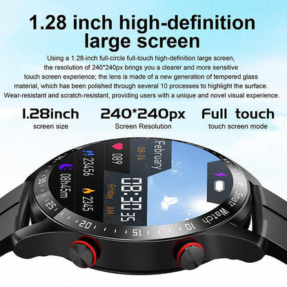 Business Bluetooth Smart Watch, 1.28” HD Bluetooth Calling Hands-free communication,Step counting|sleep monitoring|remote selfie|smart notifications|ECG|heart rate|blood pressure|blood oxygen,Waterproof Design & Up to 7 days battery